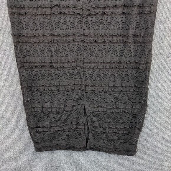 Jeans By Buffalo Womens Pull On Lace Midi Pencil Skirt Large Black Tiered W/Tags - Picture 7 of 14